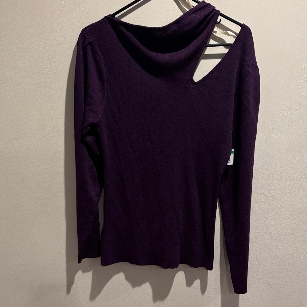 BCBGeneration Deep Purple Long Sleeve Top